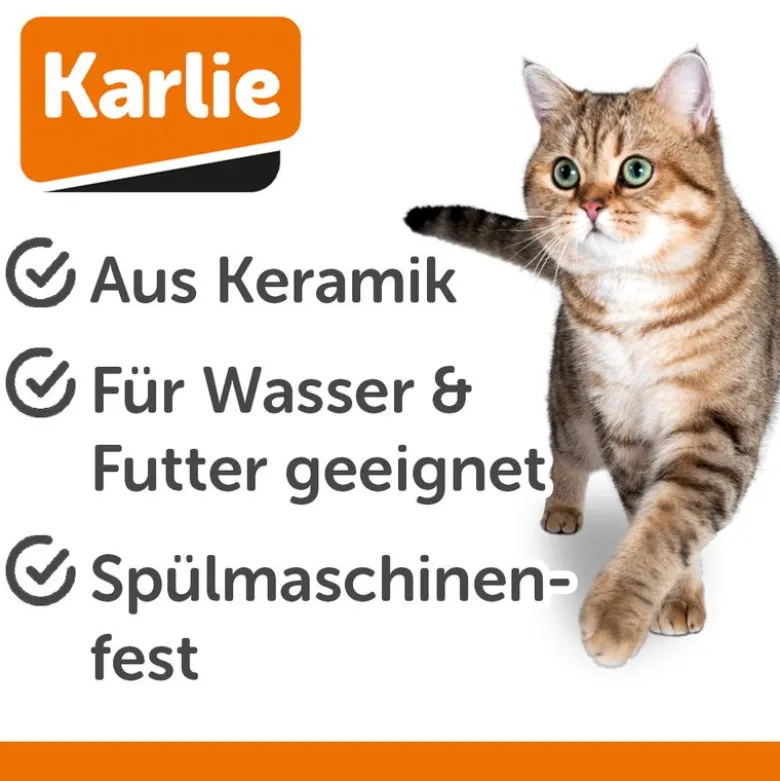 Karlie keramisk katteskål, grøn