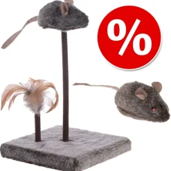 Kattelegetøj-sæt Wild Mouse med lyd og LED-lys