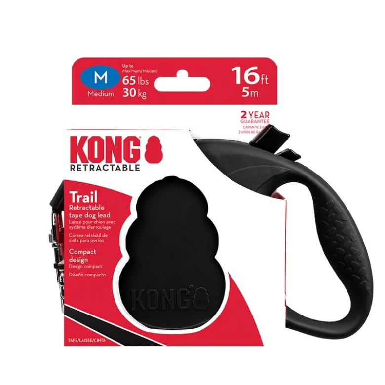 KONG Trail indtrækkelig snor sort