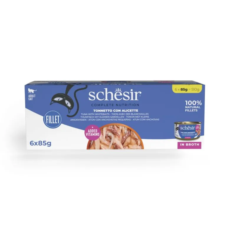Økonomipakke Schesir Complete Nutrition Filet i bouillon 24 x 85 g