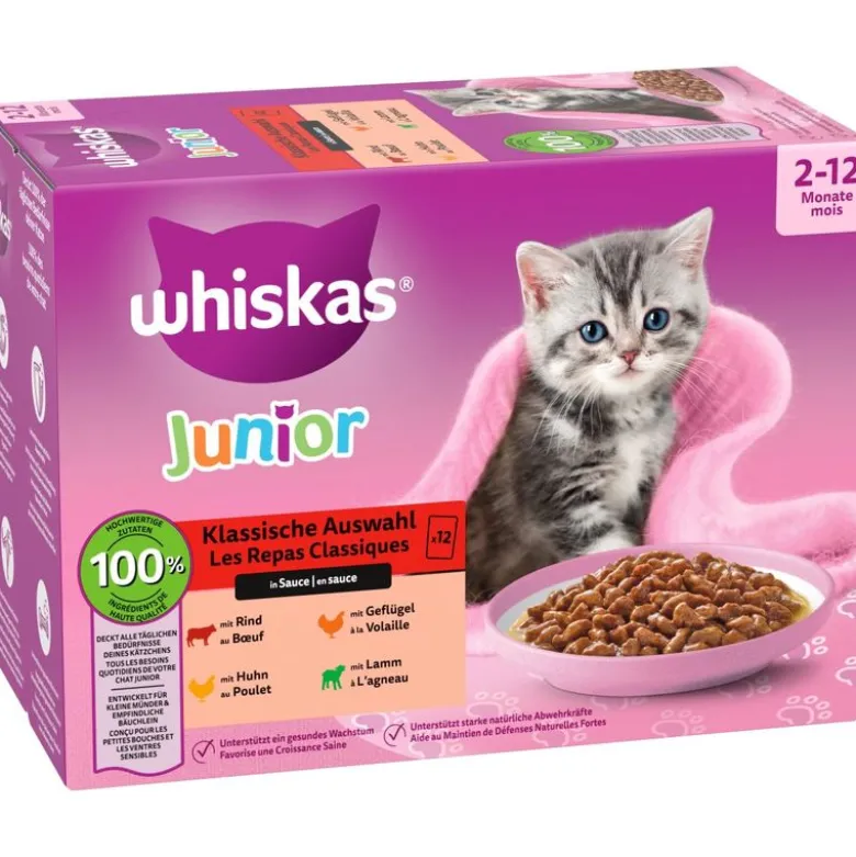 Økonomipakke: Whiskas Junior portionsposer 144 x 85 g