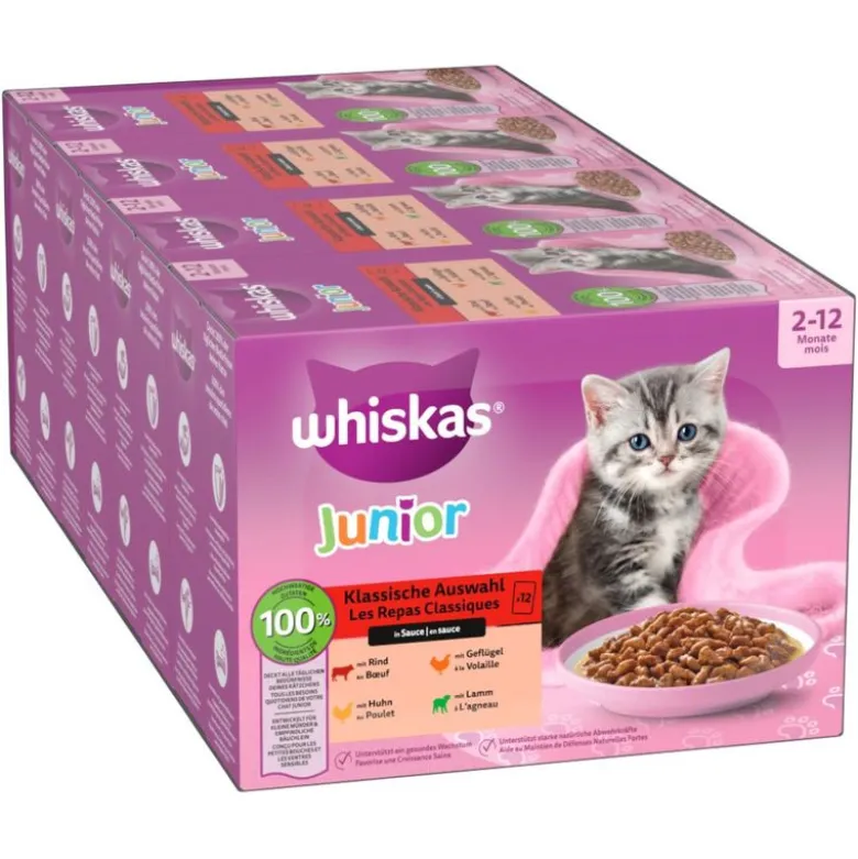 Økonomipakke: Whiskas Junior portionsposer 144 x 85 g