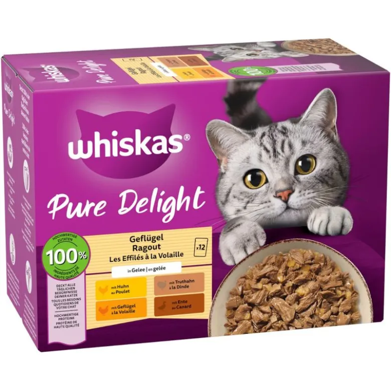 Økonomipakke: Whiskas Pure Delight portionsposer 144 x 85 g
