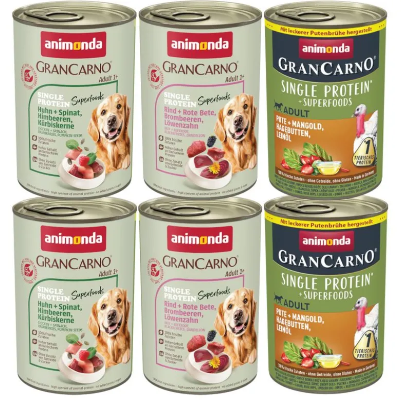 Økonomipakke: 24 x 400 g animonda GranCarno Adult Single Protein Superfoods