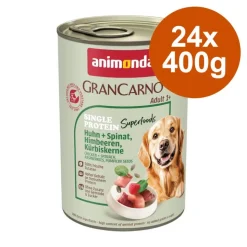 Økonomipakke: 24 x 400 g animonda GranCarno Adult Single Protein Superfoods