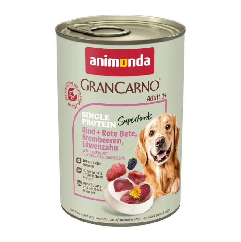 Økonomipakke: 24 x 400 g animonda GranCarno Adult Single Protein Superfoods