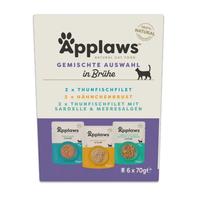 Økonomipakke: 48 x 70 g Applaws Cat Natural i bouillon