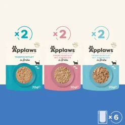 Økonomipakke: 48 x 70 g Applaws Cat Natural i bouillon