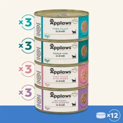Økonomipakke: 48 x 70 g Applaws i bouillon