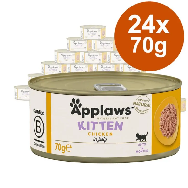 Økonomipakke: 24 x 70 g Applaws Kitten dåser i gelé
