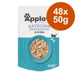 Økonomipakke: 48 x 50 g Applaws Natural Kitten i bouillon