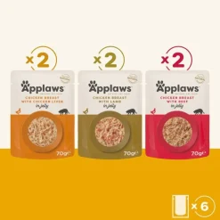 Økonomipakke: 48 x 70 g Applaws Pouch i gelé Mix