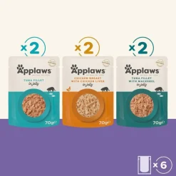 Økonomipakke: 48 x 70 g Applaws Pouch i gelé Mix