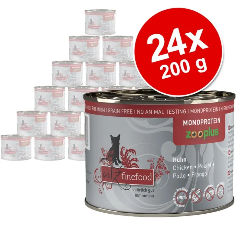 Økonomipakke: 24 x 200 g catz finefood Monoprotein dåse