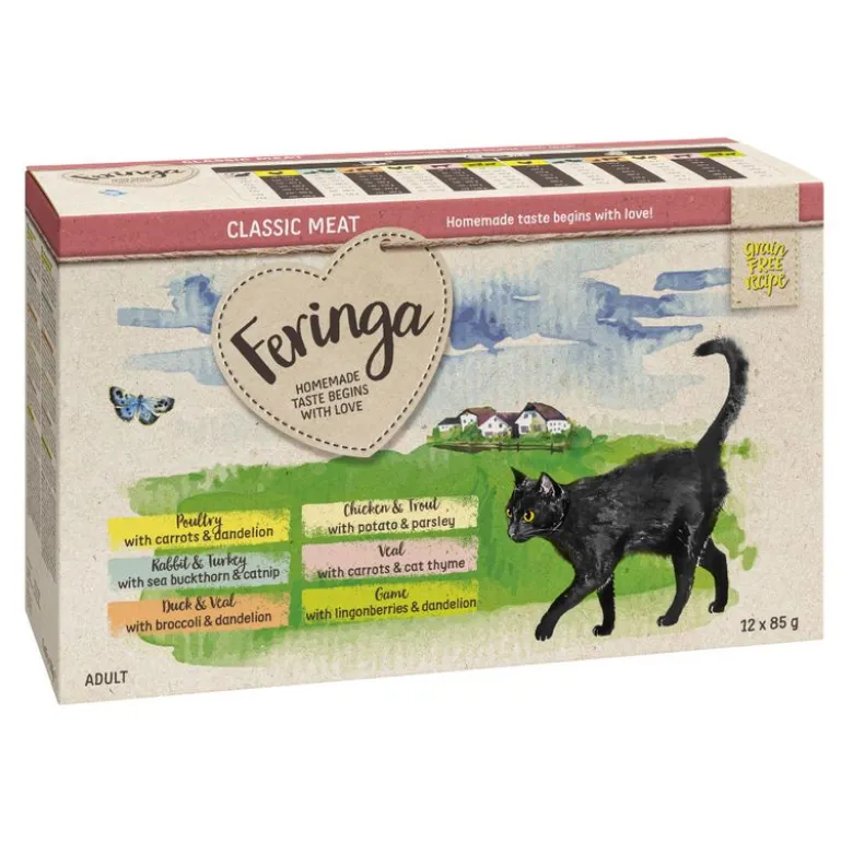 Økonomipakke: 48 x 85 g Feringa Classic Meat Menu Portionspose