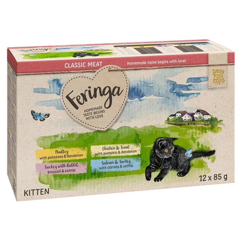 Økonomipakke 24 x 85 g Feringa Classic Meat Menu Kitten portionsposer