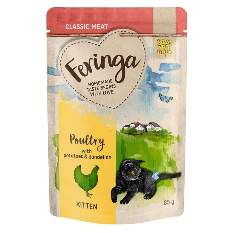Økonomipakke 24 x 85 g Feringa Classic Meat Menu Kitten portionsposer