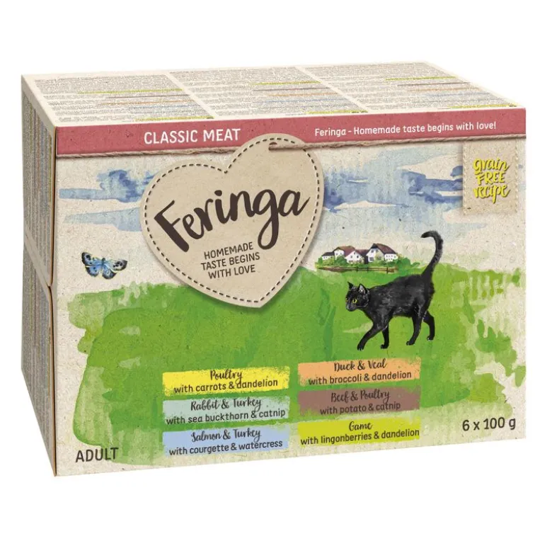 Økonomipakke: 24 x 100 g Feringa Classic Meat Menu Alubakke