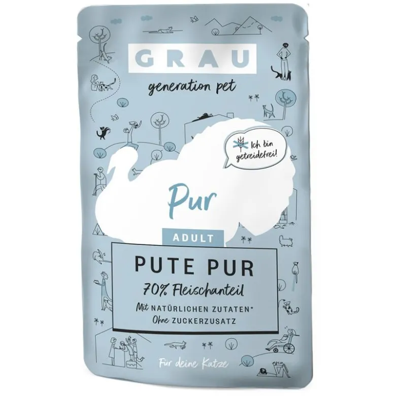 Økonomipakke: 32 x 125 g GRAU Adult kornfri portionsposer