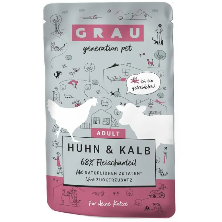 Økonomipakke: 32 x 125 g GRAU Adult kornfri portionsposer