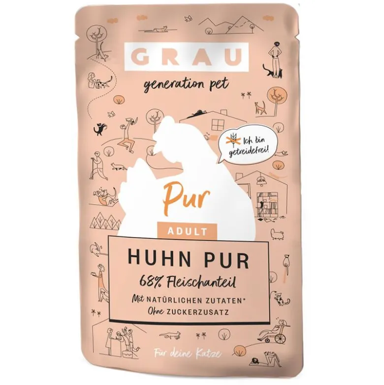 Økonomipakke: 32 x 125 g GRAU Adult kornfri portionsposer