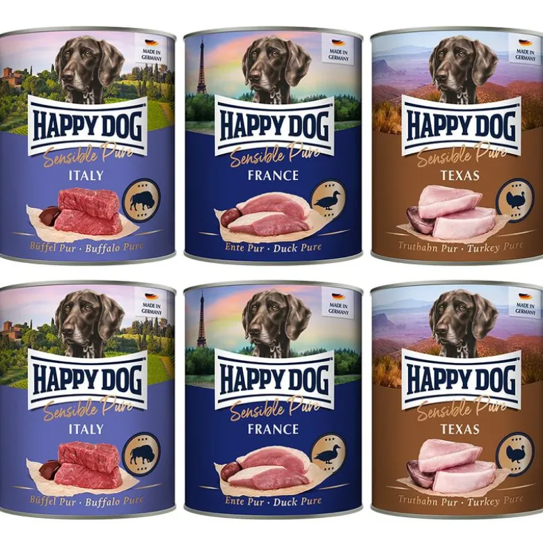 Økonomipakke: 24 x 800 g Happy Dog Pur