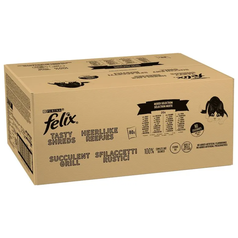 Økonomipakke: 160 x 80 g Latz "Tasty Shreds" portionsposer