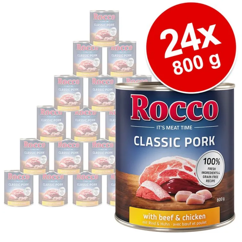Økonomipakke: 24 x 800 g Rocco Classic Pork