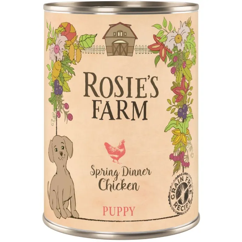 Økonomipakke: 24 x 400 g Rosie's Farm Puppy