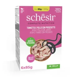 Økonomipakke: 24 x 85 g Schesir Complete Nutrition Filet i gelé