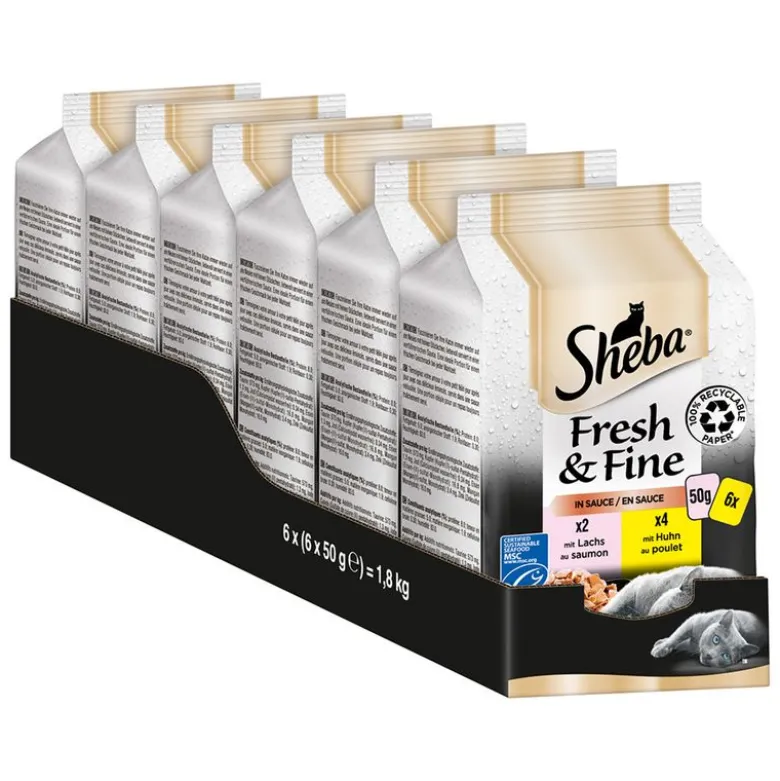 Økonomipakke: 72 x 50 g Sheba Fresh & Fine portionsposer