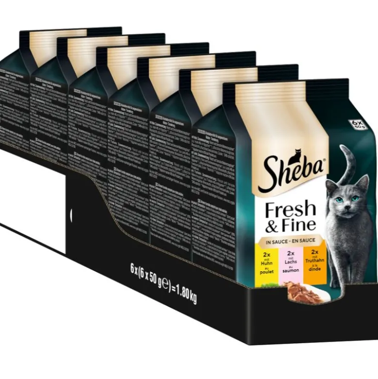 Økonomipakke: 72 x 50 g Sheba Fresh & Fine portionsposer