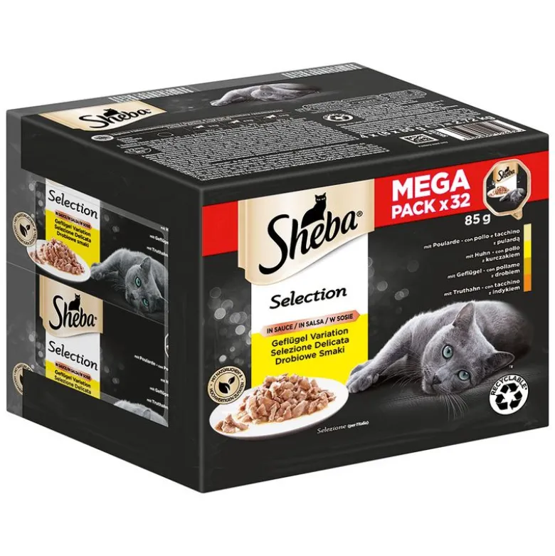 Økonomipakke: 64 x 85 g Sheba Uimodståelige Varianter bakke