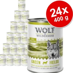 Økonomipakke: 24 x 400 g Wolf of Wilderness Adult - Single Protein