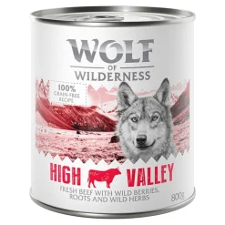 Økonomipakke: 12 x 800 g Wolf of Wilderness Adult - Single Protein