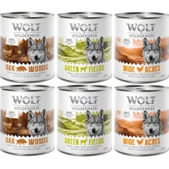 Økonomipakke: 12 x 800 g Wolf of Wilderness Adult - Single Protein