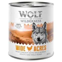Økonomipakke: 12 x 800 g Wolf of Wilderness Adult - Single Protein