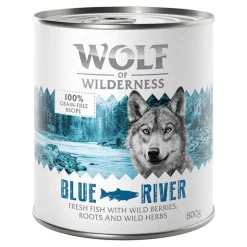 Økonomipakke: 12 x 800 g Wolf of Wilderness Adult - Single Protein
