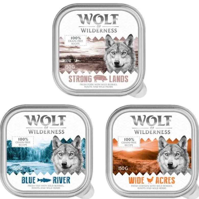 Økonomipakke: 24 x 150 g Wolf of Wilderness Adult bakke