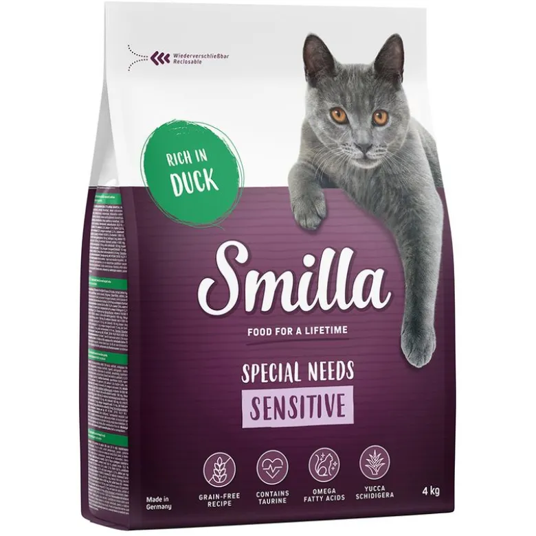 Økonomipakke: 2 x 4 kg Smilla kattefoder