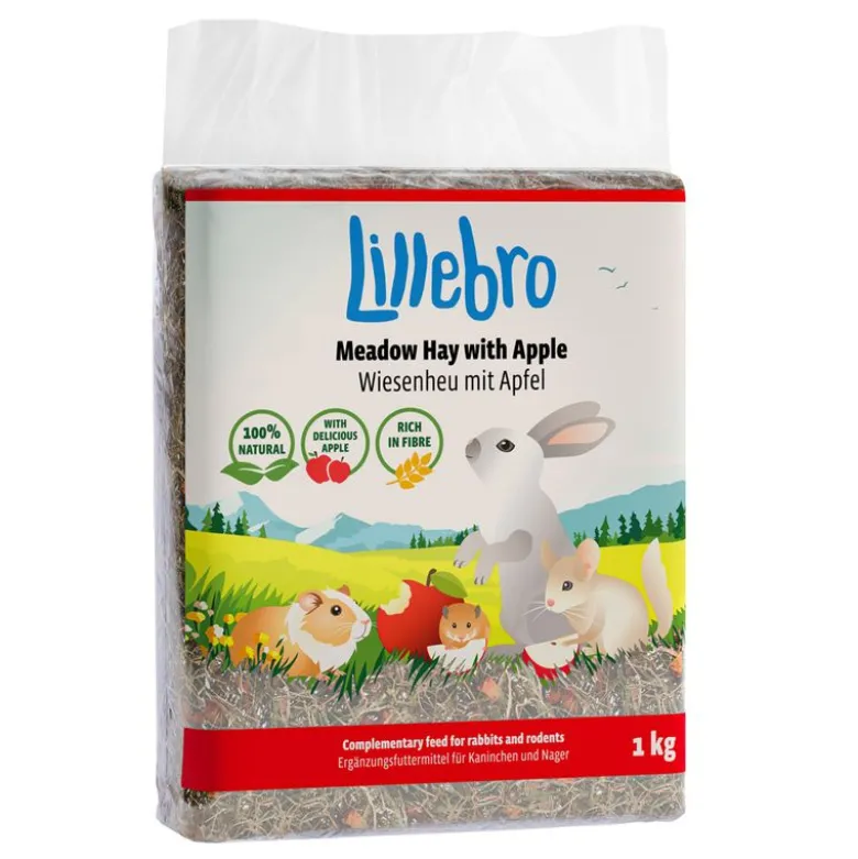Lillebro enghø med æble, mælkebøtte eller gulerod