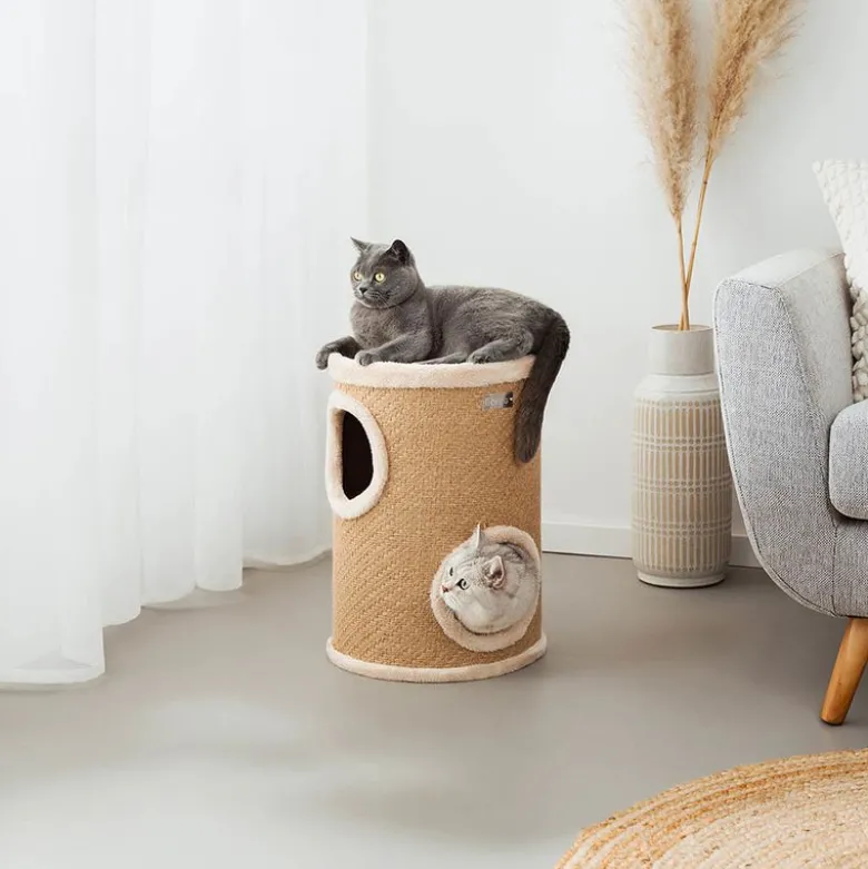 Lionto kradsetønde med jute, beige