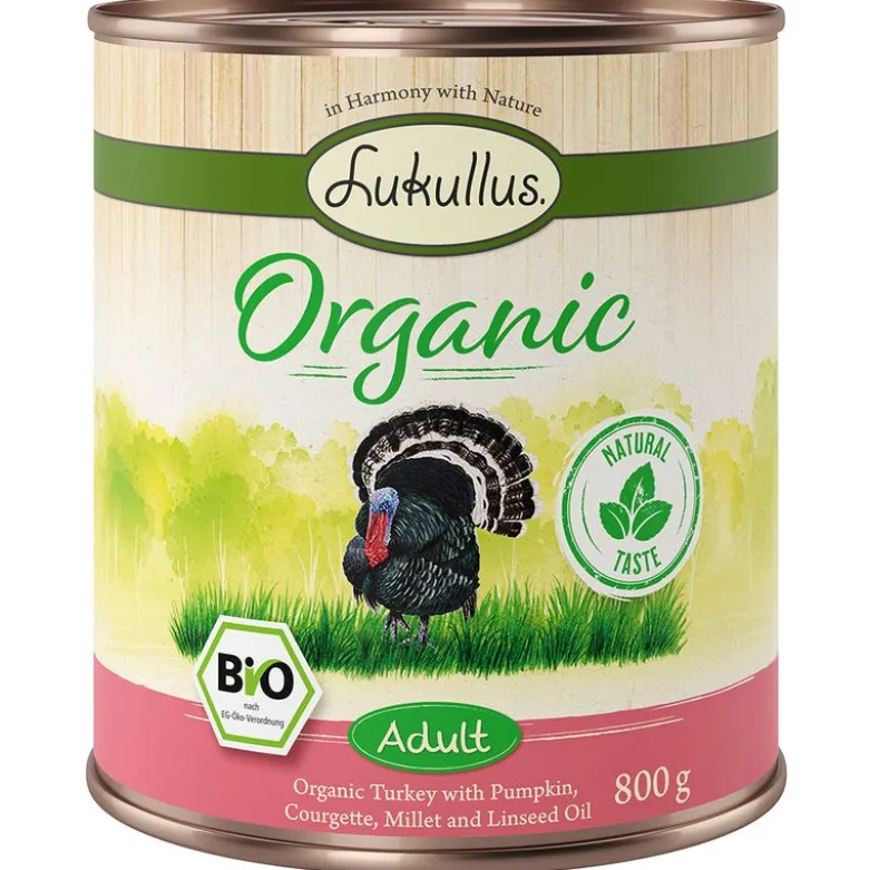 Lukullus Organic Adult Øko Kalkun med Øko Zucchini (glutenfri)