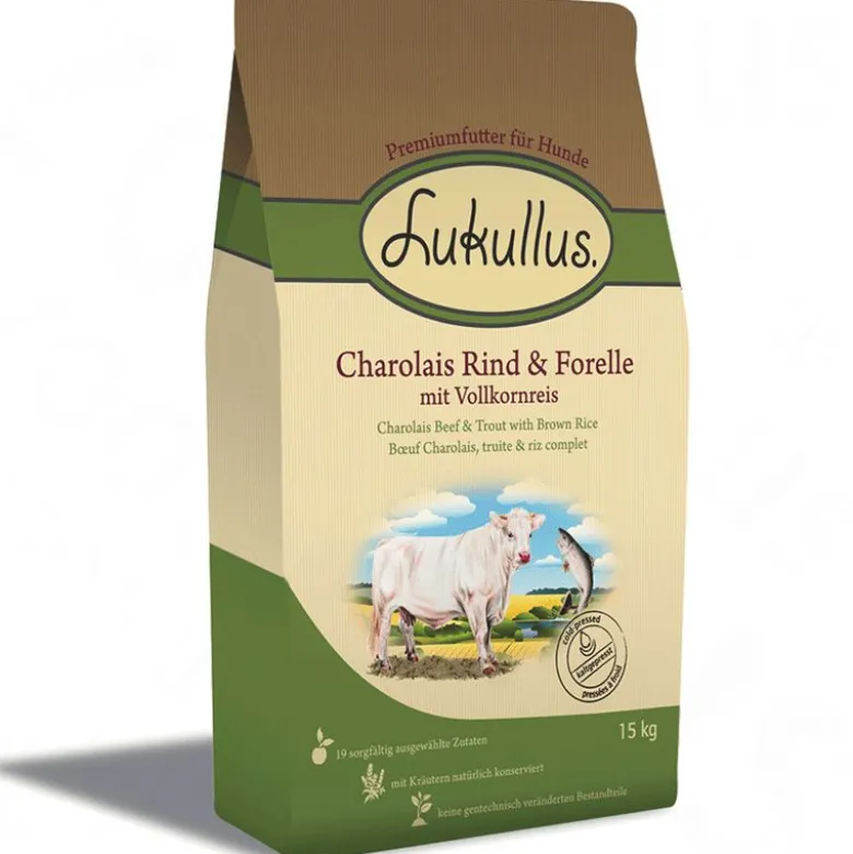 Lukullus Prøvepakke: 1,5 kg / 5 kg tørfoder + 6 x 400 g vådfoder