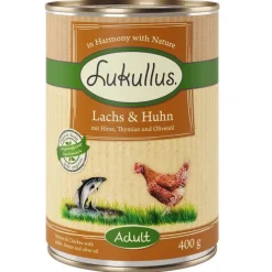 Lukullus Prøvepakke: 1,5 kg / 5 kg tørfoder + 6 x 400 g vådfoder