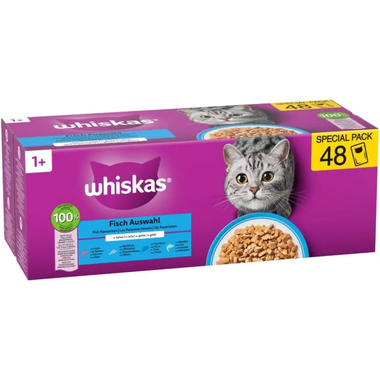 Megapakke: 48 x 85 g Whiskas 1+ Adult portionsposer