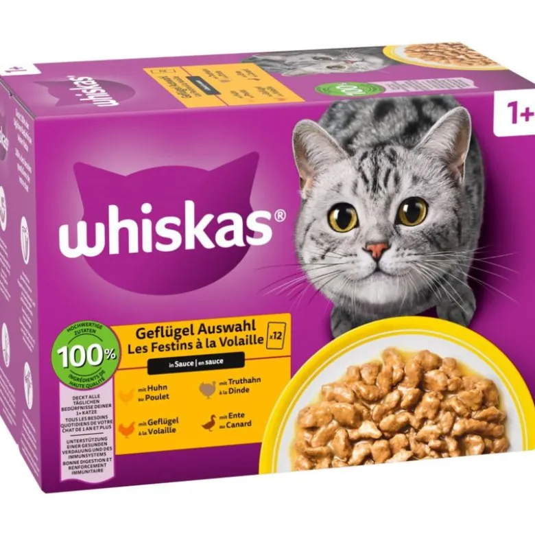 Megapakke: 48 x 85 g Whiskas 1+ Adult portionsposer