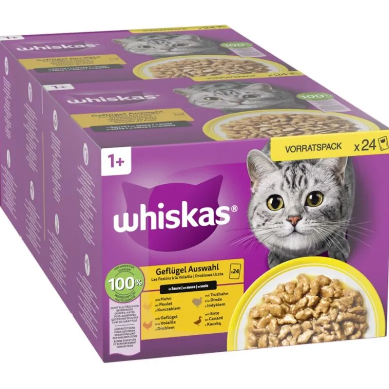 Megapakke: 48 x 85 g Whiskas 1+ Adult portionsposer