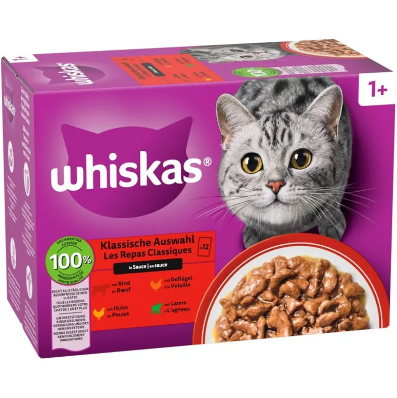 Megapakke: 48 x 85 g Whiskas 1+ Adult portionsposer