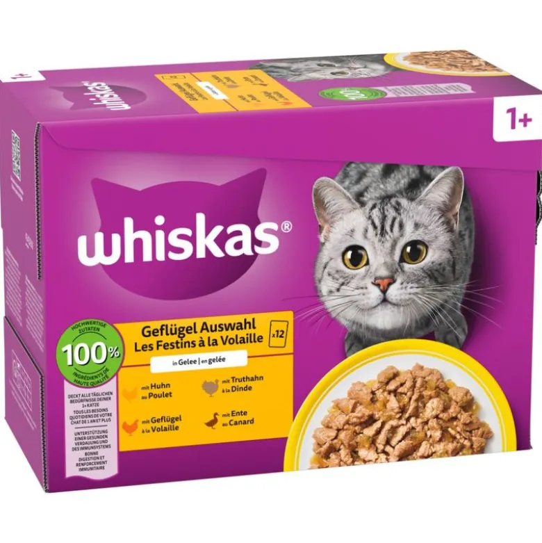 Megapakke: 48 x 85 g Whiskas 1+ Adult portionsposer